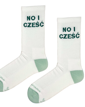 No i ch*j, No i cześć - białe skarpetki z bezczelnym napisem, Takapara