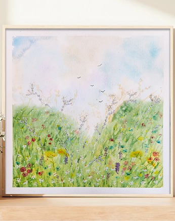 Oryginalna akwarela. Maki 23x23cm, Malgorzata Domanska
