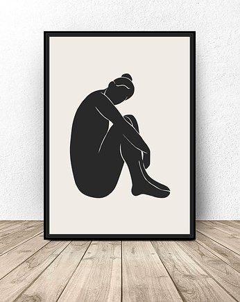 Plakat minimalistyczny "Kobieta siedząca bokiem" A3 (297mm x 420mm), scandiposter