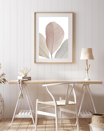 PLAKAT neutralny botaniczny beżowy natura, black dot studio