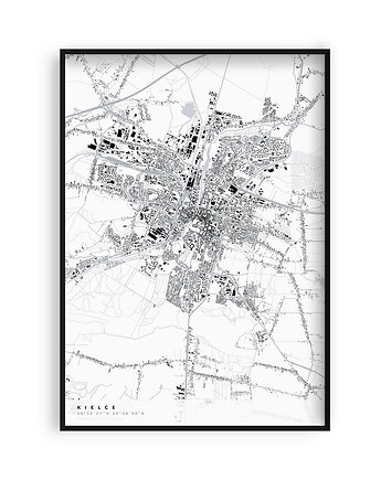Kielce - mapa miasta  plakat z mapą Kielc, PLAKATY GEOMETRYCZNE