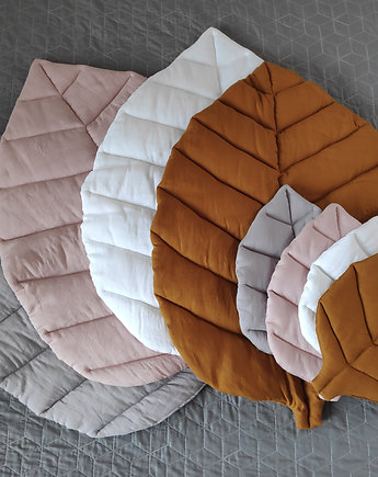 Lniana płaska poduszka liść dla niemowlaka, Nukko Design