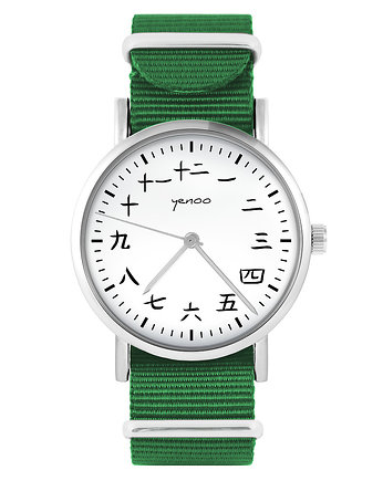 Zegarek - Kanji - zielony, nylonowy, yenoo