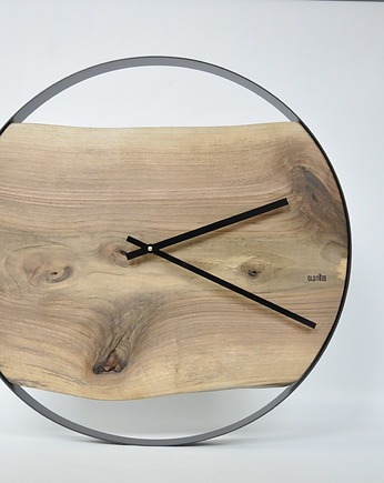 Zegar LOFT - orzechowy w obręczy - 55 cm, Oldtree