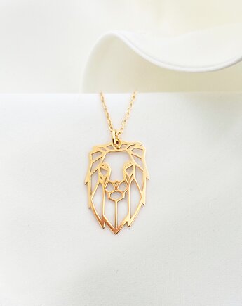 Naszyjnik LEW , zawieszka z lwem, złoty lew zodiak, Anemon Atelier