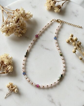 Naszyjnik z jaspisem, agatami, kryształem górskim i hematytami, Twarda Sztuka