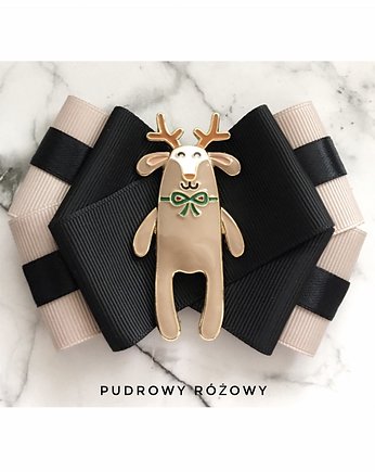 Świąteczna Brosza z Reniferem NEW  Mikołajki, Pudrowy Różowy