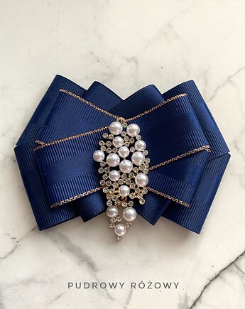 Brosza z  ozdobą wysadzaną perłami New, Pudrowy Różowy