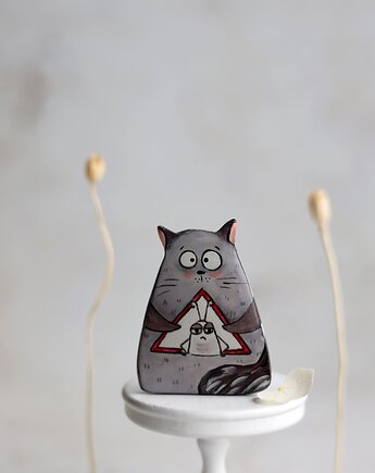 Broszka malowana Psychiatra, czyli naprawiacz głowy, Black Cat