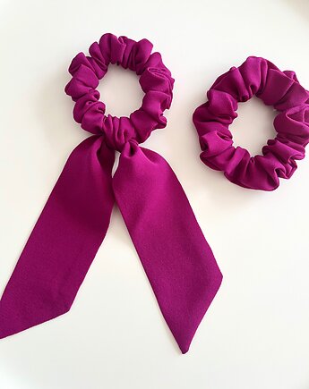 Jedwabna scrunchie Fuksja Chic z odwiązywaną szarfą, Volie Line