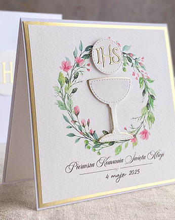 Kartka na komunię z ozdobną kopertą, 85a, Anna Art and Crafts