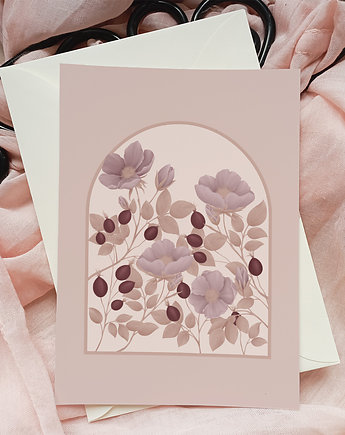 Kartka dzikie róże, Agnieszka Baran Ilustracje