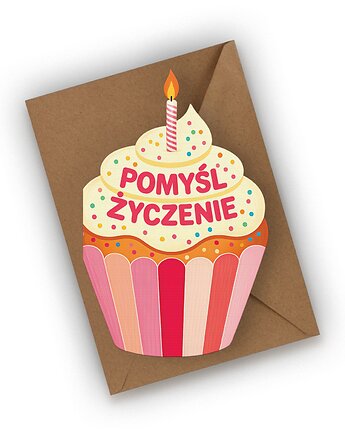 Kartka urodzinowa- Babeczka urodzinowa, Czarna Owca Karteczki