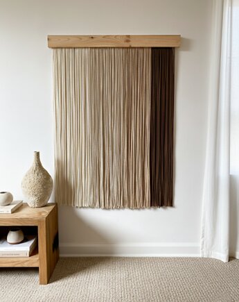 Minimalistyczna nowoczesna cieniowana makrama boho XXL, Zaplątana W Sznurki