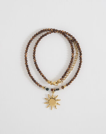 Boho naszyjnik z zawieszką słońce, ech studio