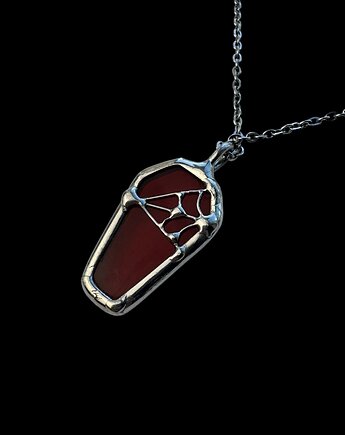Gotycki naszyjnik Trumna  Minimalistyczny dark aesthetic wisiorek ze szkła, Only Pure Glass