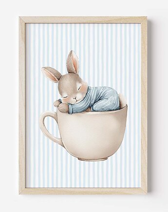 Plakat Na Ścianę Dla Chłopca Niebieskie króliczki nr. 6, Dekoracjan