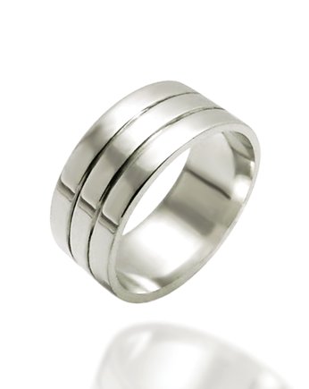 Obrączka  srebro 925, szeroka, masywna, potrójna, Toros Design