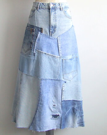 Patchworkowa spódnica jeans r.40, AnitaPalmerArt