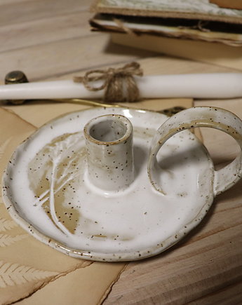 Świecznik ceramiczny kaganek , unikat, AM Natural Home