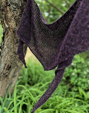 Śliwka w czekoladzie / chustka z błyskiem, agat handmade