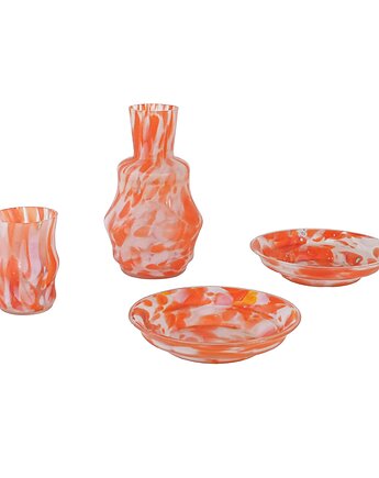 Komplet elementów ze szkła artystycznego, włoski design, lata 70,  Włochy, Przetwory design