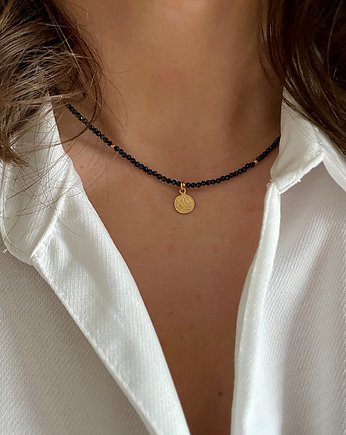Naszyjnik z kamieni naturalnych spinel pozlacany z zawieszką, Bring Biżuteria