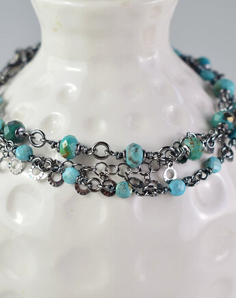 Turkus w srebrze - bransoletka