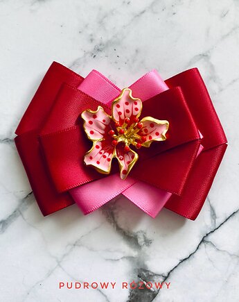 Brosza z Kwiatem 3d Nowa Kolekcja Walentynki, Pudrowy Różowy