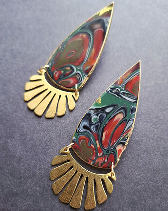 Kolczyki zieleń w czerwieni no4, Motywator Eweliny