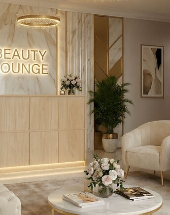 Recepcja Elfina lada do salonu beauty salonu kosmetycznego fryzjerskiego, Papierówka Simple form of furniture