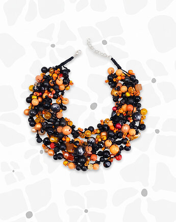 Szydełkowy Naszyjnik Black & Orange, kama4you