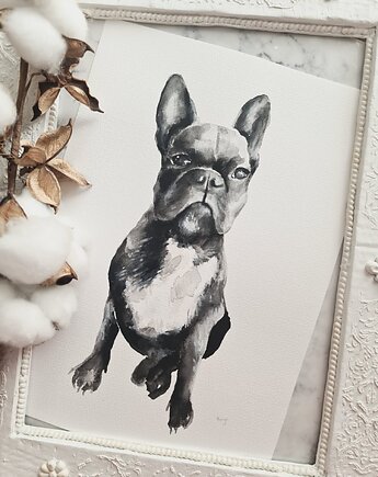 Akwarela piesek, Wiktoria Borys Art