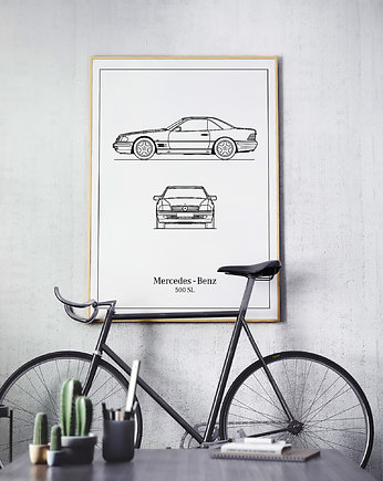 Plakat Legendy Motoryzacji - Mercedes 500SL, Peszkowski Graphic