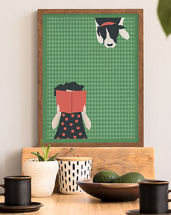 Plakat Piknik z książką, minimalmill