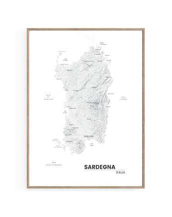 SARDYNIA Włochy plakat, maps by P
