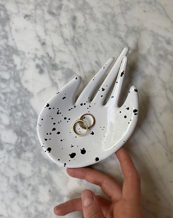 Ceramiczna Dłoń Podstawka na Biżuterię Dalmatyńczyk w Złote Ciapki, Maison Fragile