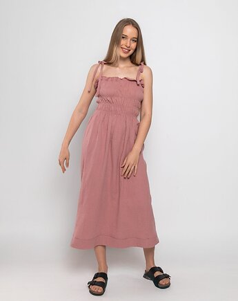 Sukienka muślinowa Daisy róż, sacky bag
