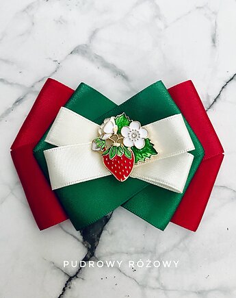 Brosza z Truskawkami Kolekcja Limitowana  FRUIT Nowość, Pudrowy Różowy