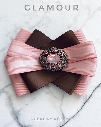 Pudrowa Brosza z kolekcji Glamour z cudownym kryształem