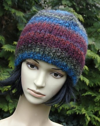 Gruby puch I / czapa, agat handmade