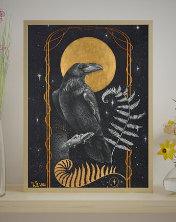 Wydruk artystyczny Kruk A3, Ziggy Saltamonte Art
