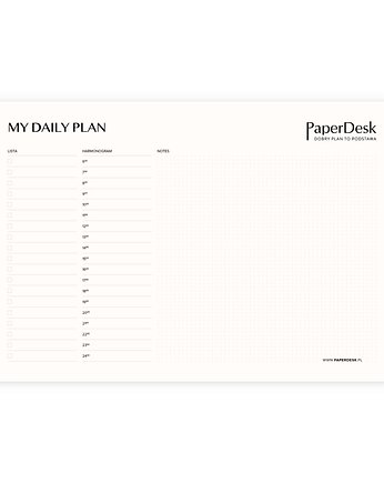 Planner z check listą, harmonogramem i notesem, PaperDesk