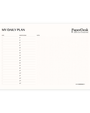 Planner z check listą, harmonogramem i notesem, PaperDesk