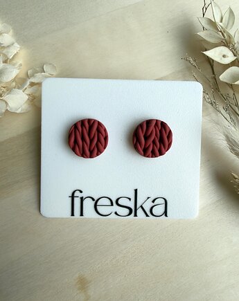 Kolczyki Knitted - czerwone, freska