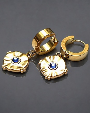 Kolczyki pozłacane Alloys Collection Coins /Sapphire/ vol. 2, KiKa pracownia