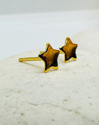 Złote kolczyki  gwiazdki, mini  sztyfty, Anemon Atelier