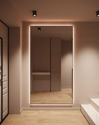 LUSTRO LED PODŚWIETLANE LOFT 90X40cm ŚCIENNE PROSTOKĄTNE GARDEROBA ŁAZIENKA, Lavar home