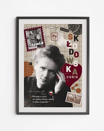 Plakat Skłodowska Kolaż Krata, LOVE POLAND DESIGN