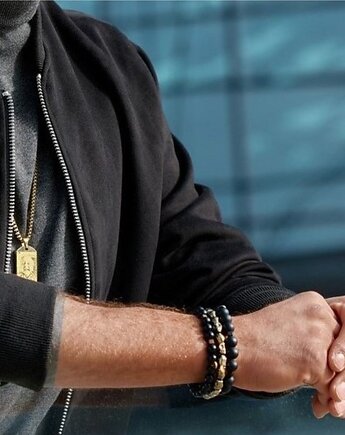 Set 3 męskich bransoletek Black&Gold, Kulka Bransoletki